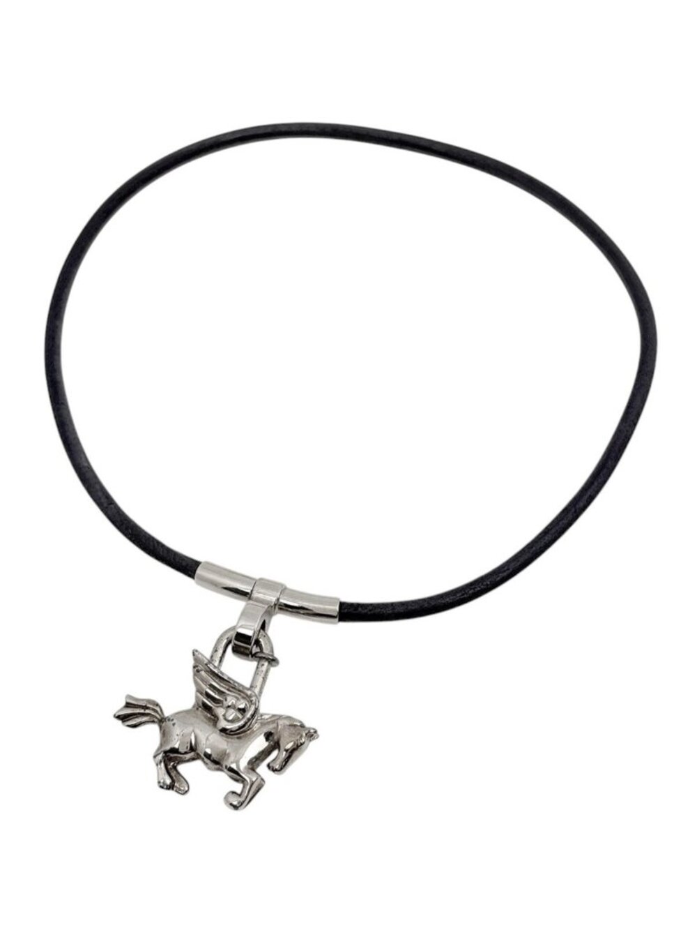 Hermes Necklace Cadena Choker Metal Silver